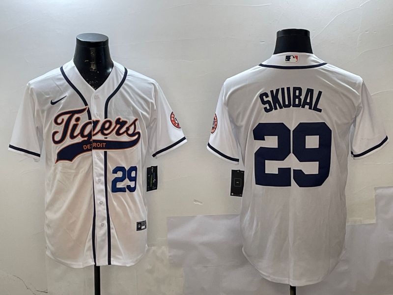 Men Detroit Tigers #29 Skubal White Joint Name 2025 Nike MLB Jersey style 2